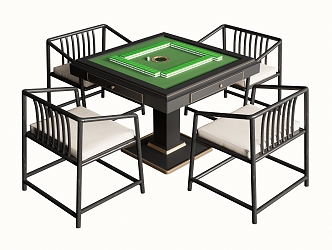 New Chinese Mahjong Table and Chair Mahjong Table Chess and Card Table Leisure Table and Chair 3d model