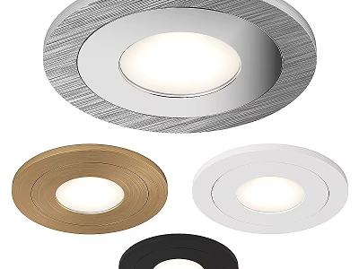 Sleek Recessed Downlights in Silver Gold White Black Finishes for Home Lighting 3d model