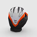Gray And White Protective Sports Gear With Black Padded Layers And Orange Accents