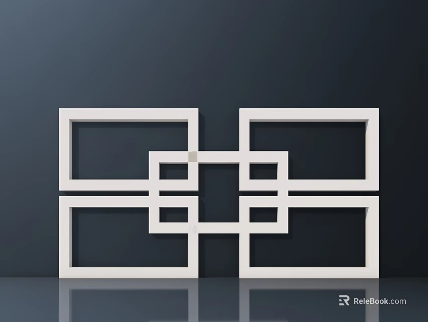 Modern Geometric Cabinet Handles With Stylish Square Structure For Home Furniture Design 3d model 