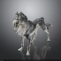 Realistic Wolf Character 3D Render With Detailed Gray Fur And Bright Eyes