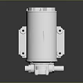 White Industrial Pump With Cylindrical Body Base Bracket And Side Connector