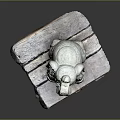 Exquisite Handcrafted Stone Elephant Sculpture Displayed On Wooden Platform