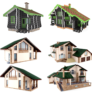 European-style single-family villa 3d model