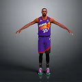 Purple Phoenix Suns Basketball Jersey Shorts And Sneakers Number 35 On Gray Background