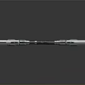 Futuristic Ring Shaped Metal Weapon With Central Black Rod And Double Edged Blades