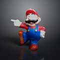 Super Mario Character Figurine With Red Cap Mustache Blue Overalls White Gloves And Pointing Pose