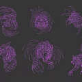 Golden Stylish Animal Wall Decor with Lion Wolf Artistic Designs for Home Decoration
