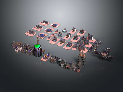 Vibrant Cartoon Scene Layout With Diverse Building Blocks And Playful Structures 3d model