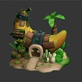 Cartoon wooden house banana house cartoon wooden house cartoon wooden house cartoon wooden house 3d model