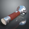 Silver Metal Dumbbell With Red Grip For Home Gym Fitness Training
