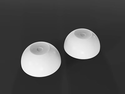 Medical Device Components Featuring Two White Hemispherical Covers For Healthcare Use 3d model