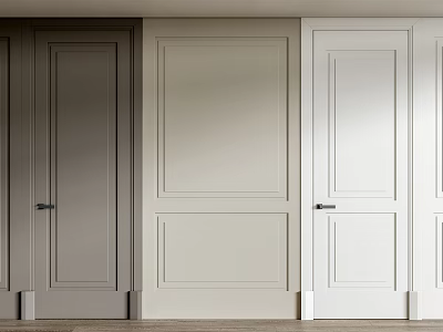 Modern Flush Doors In Gray And White Tones For Contemporary Home Interiors 3d model