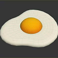 Chicken Egg Fried Sunny Side Up On Dark Background 3d model