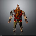 Strong Fantasy Warrior Character 3D Model With Red Hair Beard And Leather Shoulder Armor
