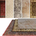 Stylish Square Rugs With Various Patterns And Colors For Home Interior Decor 3d model