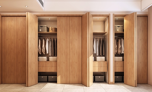 Japanese-style wardrobe folding wardrobe 3d model