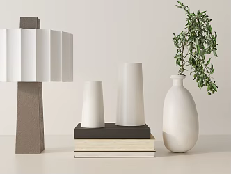 Modern table lamp ornaments combination 3d model