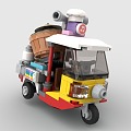 LEGO toy building blocks two-wheeler three-wheeled motorcycle battery car moped 3d model