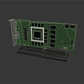 Green Electronic Circuit Board Featuring Integrated Chip And Components On Stand