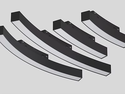 Modern Curved Ceiling Lights With Black Frame And White Light 3d model