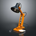 Orange And Black Adjustable Desk Lamp With Modern Design Stable Base And White Switch