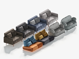 Single Sofa Combination Double Sofa 3d model