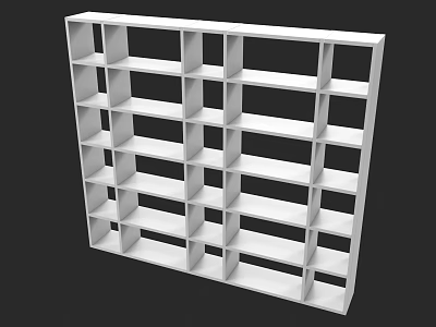White Open Bookcase With Modern Cube Shelf Design And Multiple Storage Layers 3d model