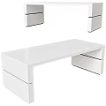 White Modern Dining Table With Sleek Design And Storage Drawers For Home Interior 3d model