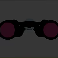 High Quality Black Binoculars With Pink Lenses Displayed On Gray Background