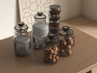 Seasoning combination cup bowl seasoning bottle 3d model