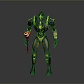Futuristic Armored Character Design With Black Gold Armor And Yellow Accents
