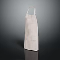 Checkered Beige And White Cotton Kitchen Apron With Adjustable Straps Design