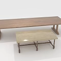 Simple Rectangular Coffee Tables With Brown And Beige Tops Wooden Legs Design