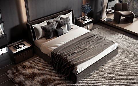 Style Commodity Bed 3d model