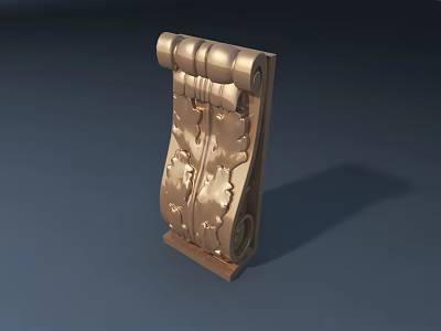 Ornamental Road Furniture With Bronze Scroll Patterns And Decorative Carved Base 3d model