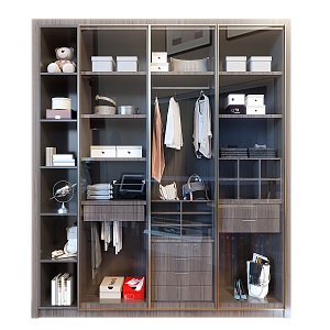 Very narrow frame glass cabinet door wardrobe 3d model