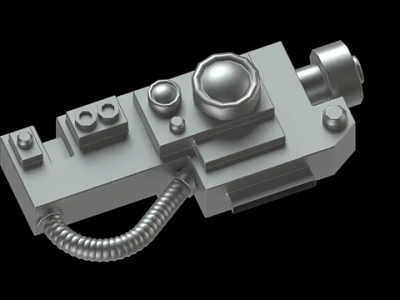 Detailed Metal Mechanical Part With Rectangular Base Knobs Pipes And Cylindrical Components 3d model