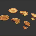 Golden Fruit Pie With Multiple Sliced Pieces On Dark Surface