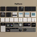 Poliform Modern Switch Panels With Various Styles Colors And Digital Displays 3d model