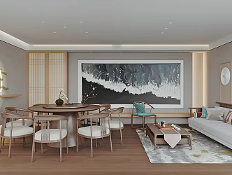 New Chinese Room Restaurant Box 3d model