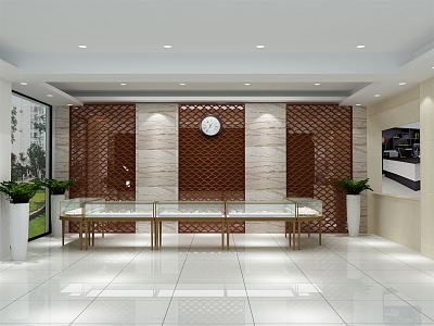 Light Luxury Jewelry Store Display Counter 3d model