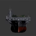 Modern Aircraft Carrier With Aircraft On Flight Deck Gray Hull And Red Bottom Design