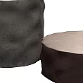 Two Round Coffee Tables With Different Colors And Rough Surface Design 3d model