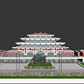 Scenic Traditional Chinese Railway Station With Mountain Views And Green Landscaping