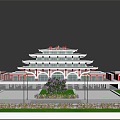 modern high-speed railway station 3d model