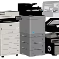 Office Multifunction Printers Including Canon And HP Copier Scanner Devices 3d model