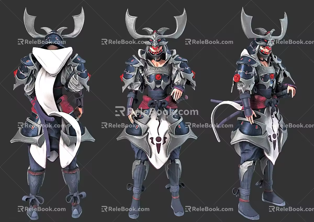 PBR Next Generation Japanese Samurai Animation Samurai Armored Legend Japanese Armor Samurai Armor Animation Armor Cartoon Armor Character Design 3d model