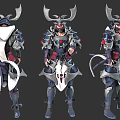 PBR Next Generation Japanese Samurai Animation Samurai Armored Legend Japanese Armor Samurai Armor Animation Armor Cartoon Armor Character Design 3d model