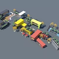 Colorful Container Buildings with Multiple Units Outdoor Seating Trees and Creative Commercial Space